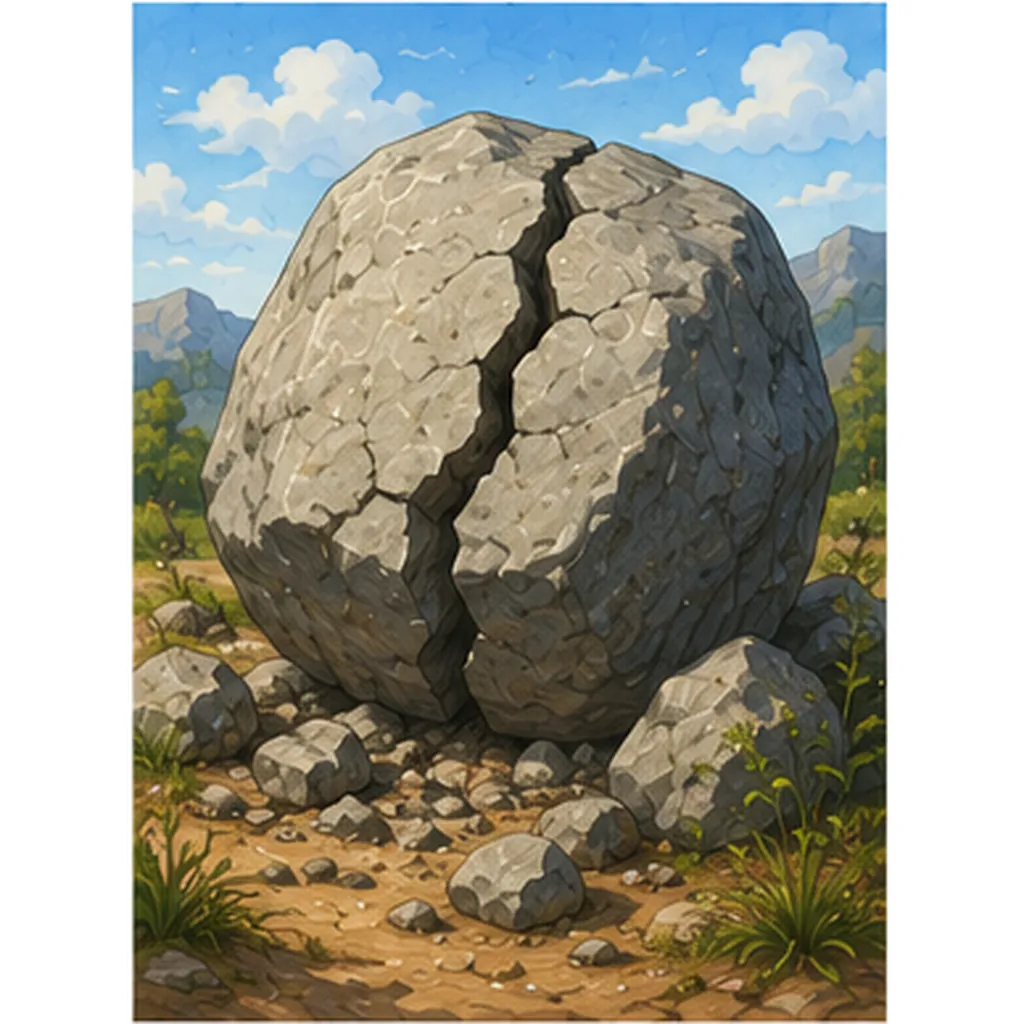 Illustration of rocks crack without anyone touching them for the question "Why do rocks crack without anyone touching them?"