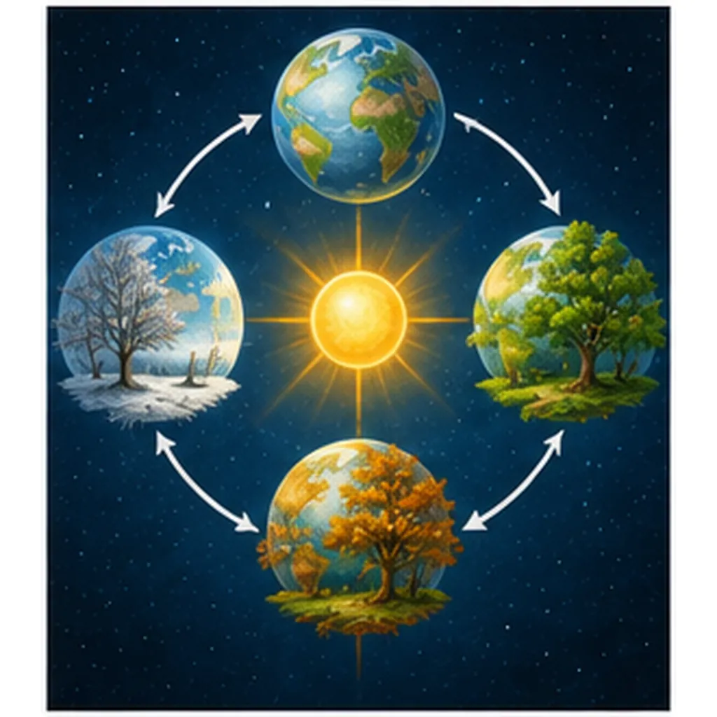 Illustration of earth have seasons that keep returning for the question "Why does Earth have seasons that keep returning?"