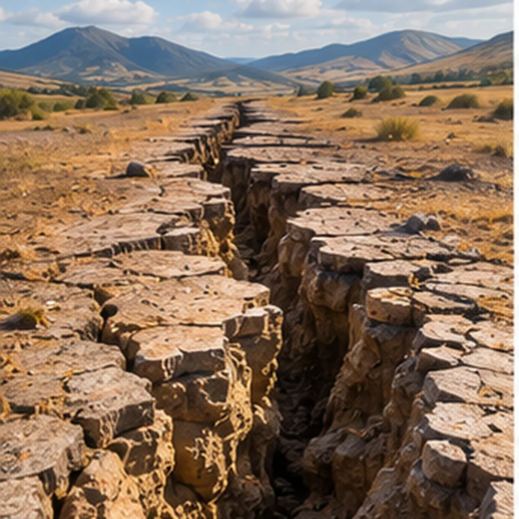 Illustration of the crack in the ground where earthquakes keep happening again and again for the question "What is the crack in the ground where earthquakes keep happening again and again?"