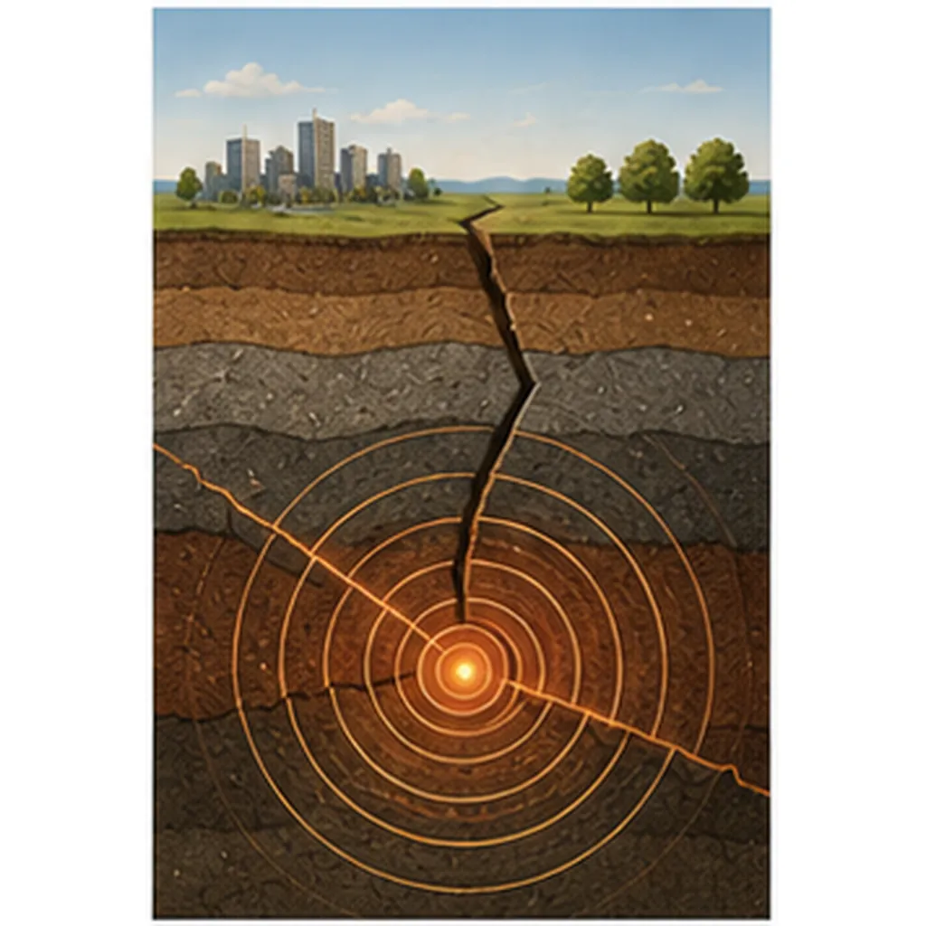 Illustration of earthquakes travel through the ground for the question "How do earthquakes travel through the ground?"