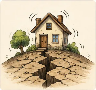 Illustration of the ground shake for the question "Why does the ground shake?"