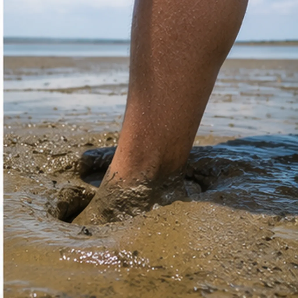 Illustration of wet sandy ground suddenly behave like quicksand for the question "How can wet sandy ground suddenly behave like quicksand?"