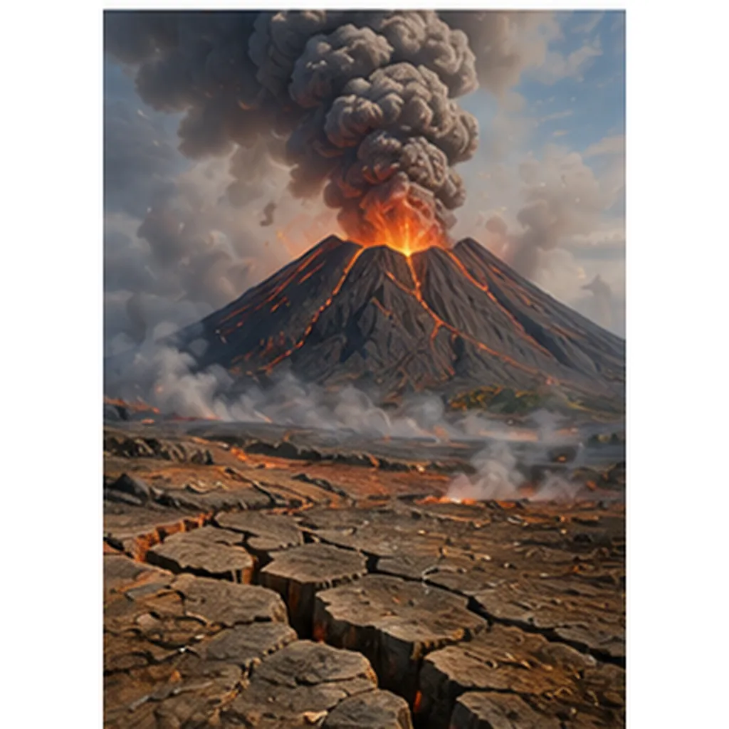 Illustration of the ground shake before a volcano erupts for the question "Why does the ground shake before a volcano erupts?"