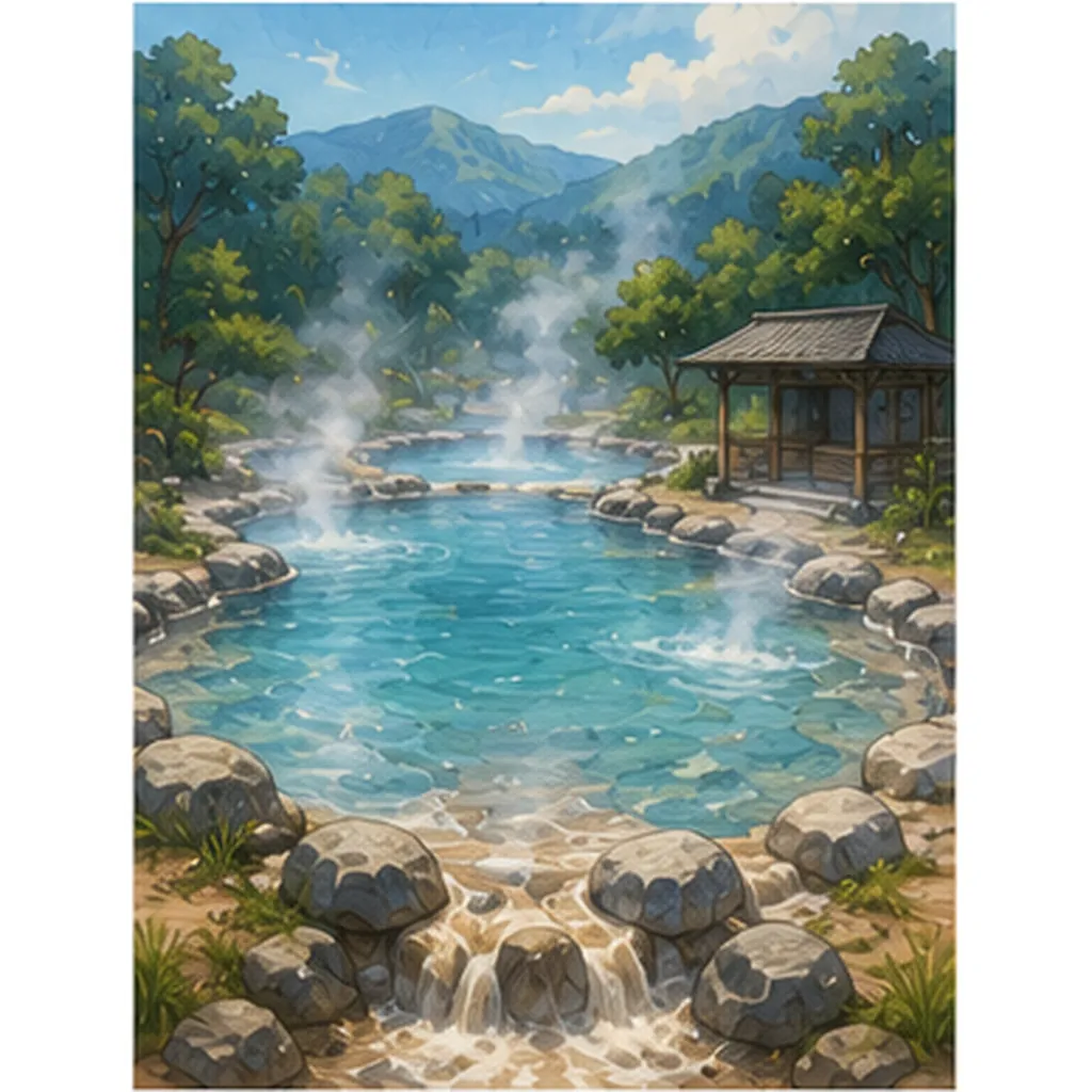 Illustration of hot springs stay warm all year for the question "Why do hot springs stay warm all year?"