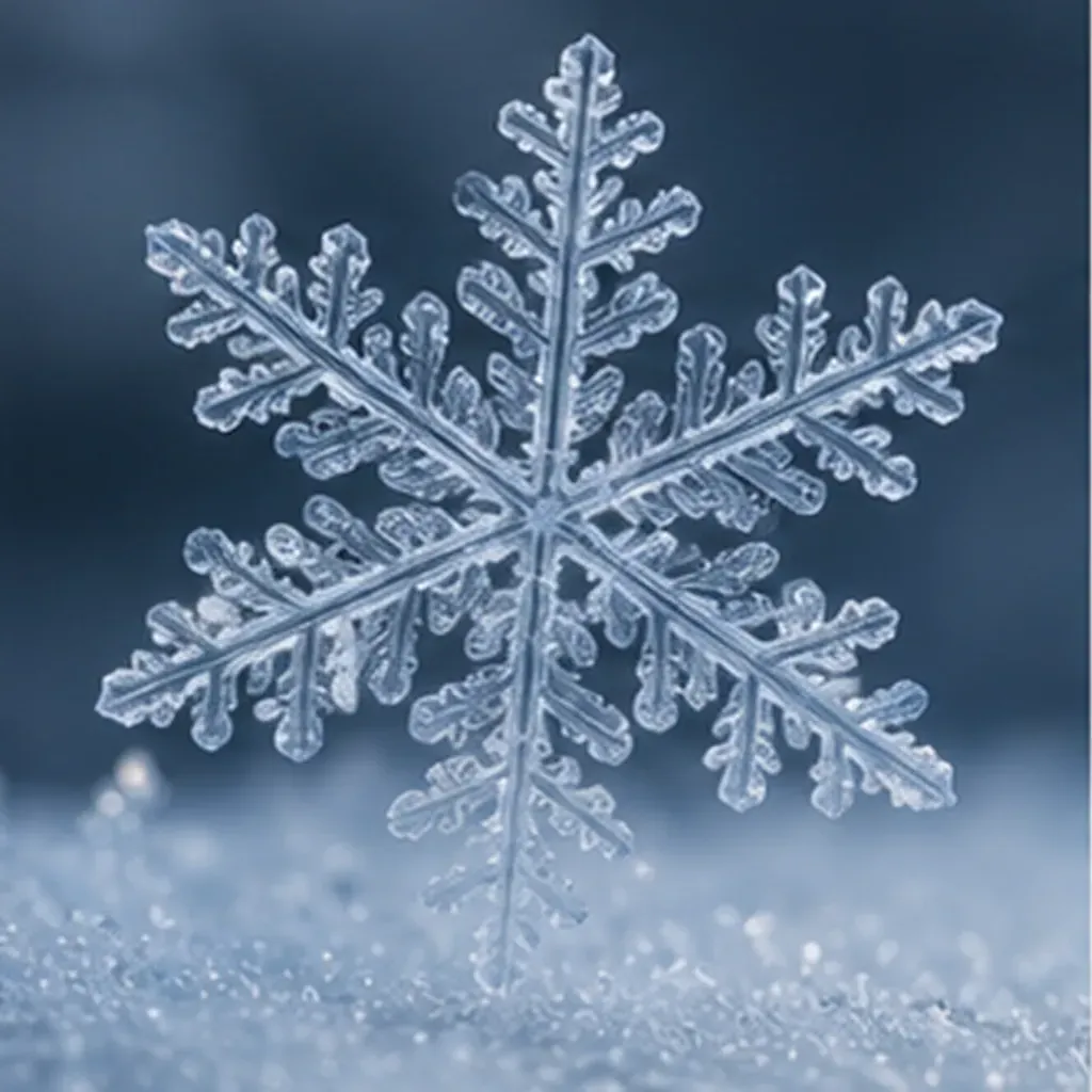 Illustration of snowflakes always end up with six sides for the question "Why do snowflakes always end up with six sides?"