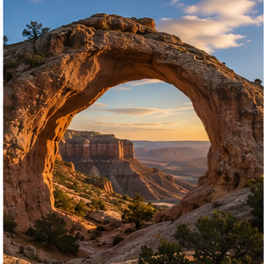 Illustration of wind and rain carve a hole clean through a rock to make an arch for the question "How does wind and rain carve a hole clean through a rock to make an arch?"