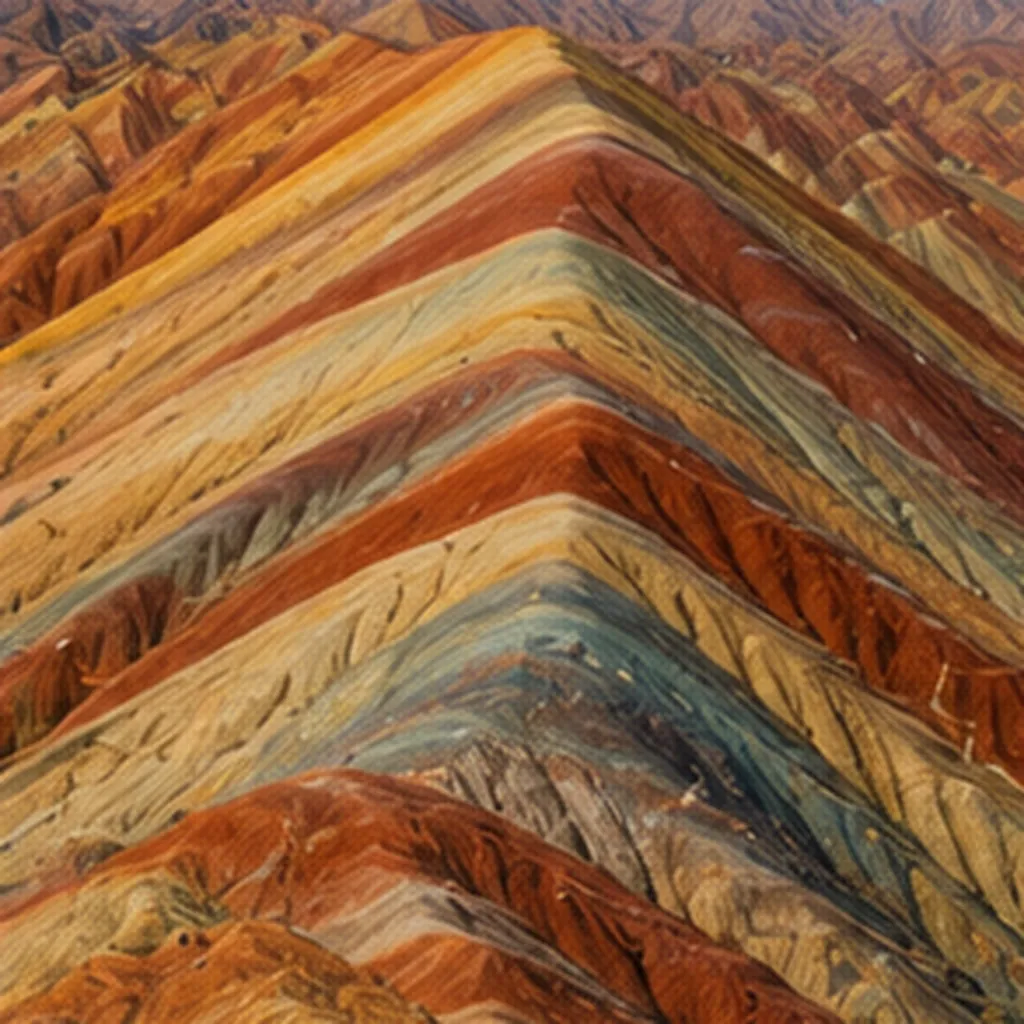Illustration of some mountains look striped for the question "Why do some mountains look striped?"