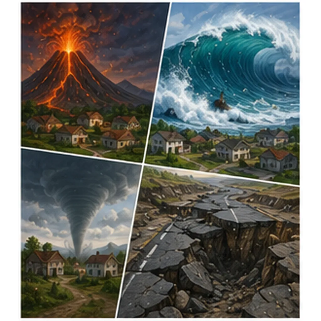 Illustration of natural disasters happen in some places more than others for the question "Why do natural disasters happen in some places more than others?"