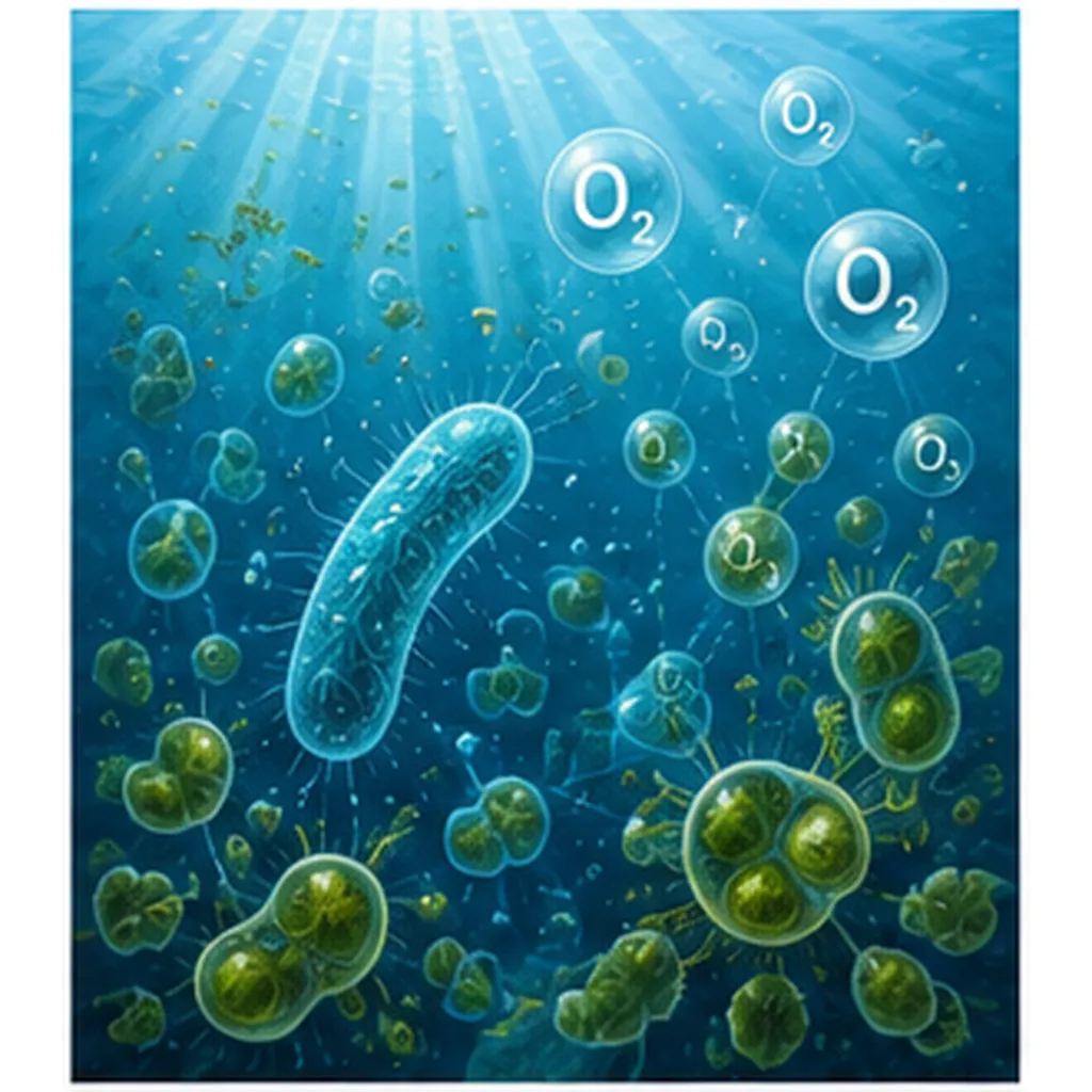 Illustration of ocean microbes help make air for the question "How do ocean microbes help make air?"