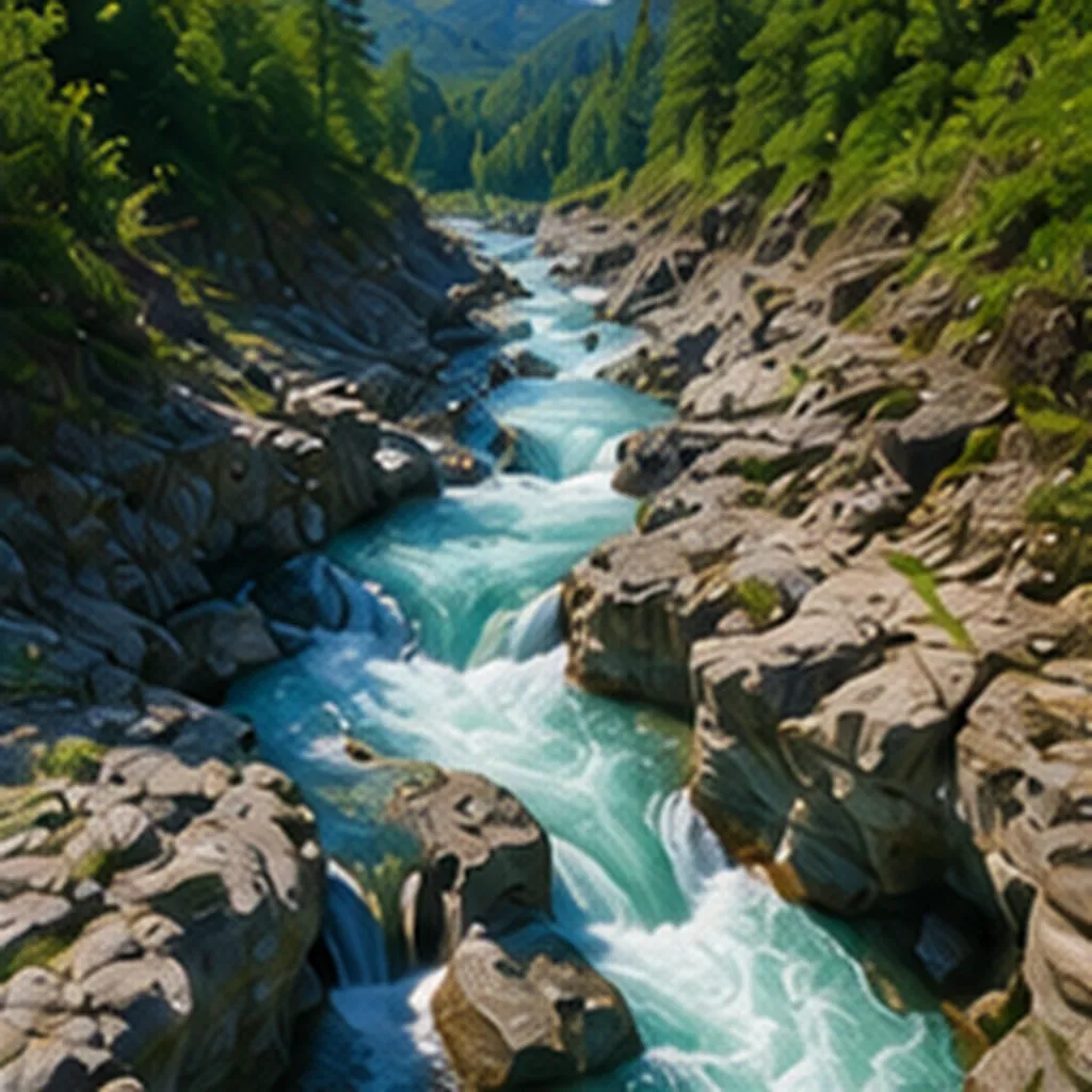 Illustration of rivers carve through rock for the question "How do rivers carve through rock?"