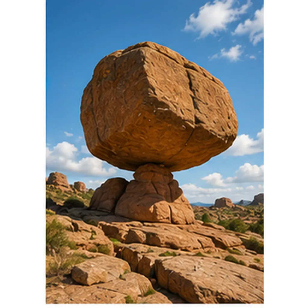 Illustration of some rocks look like they are balanced by magic for the question "Why do some rocks look like they are balanced by magic?"