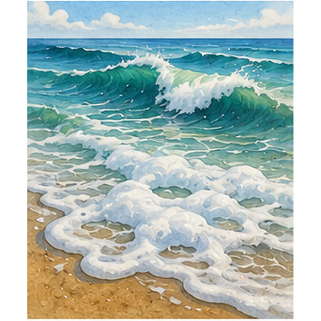 Illustration of the ocean sometimes make foam for the question "Why does the ocean sometimes make foam?"