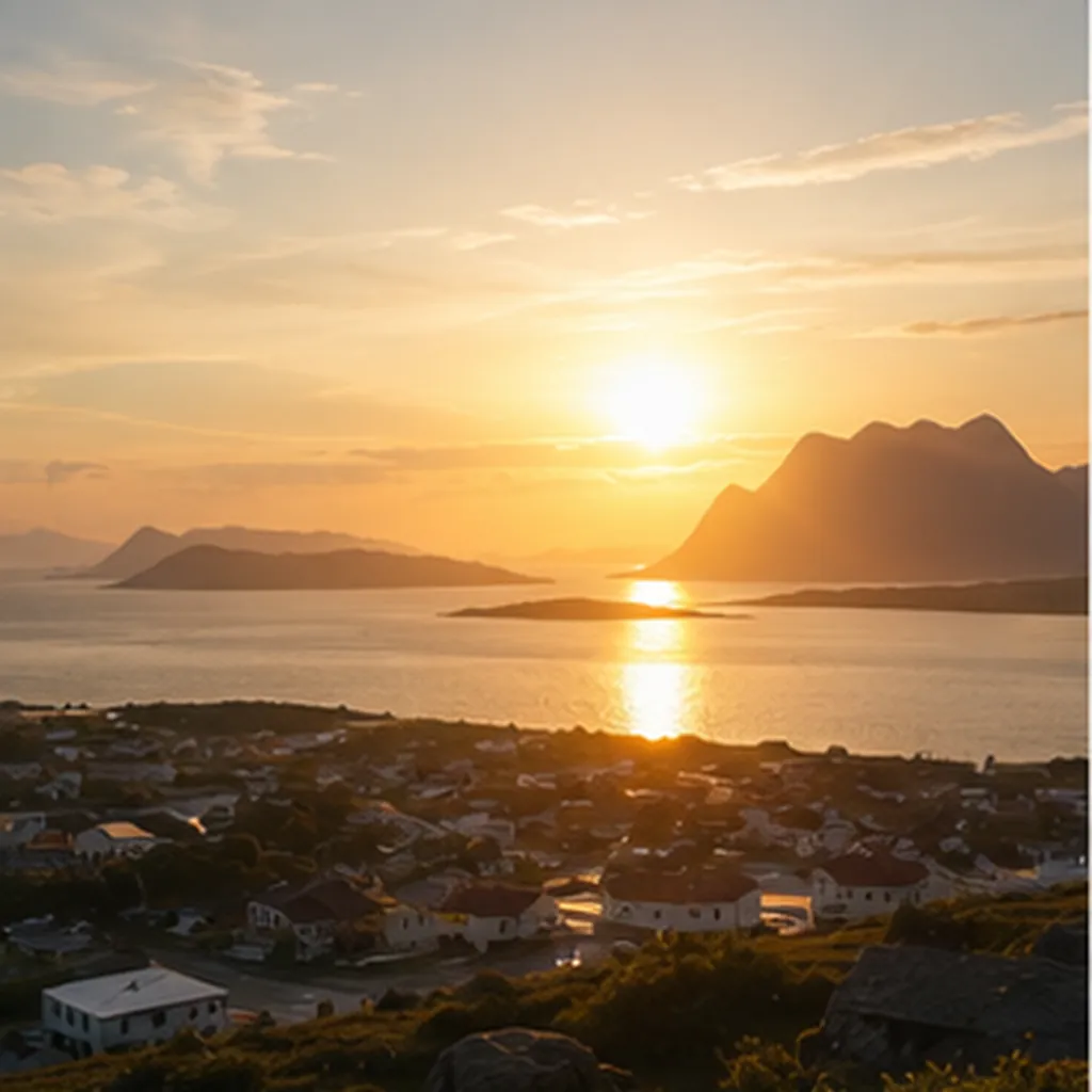 Illustration of the sun never set in some places during summer for the question "Why does the sun never set in some places during summer?"