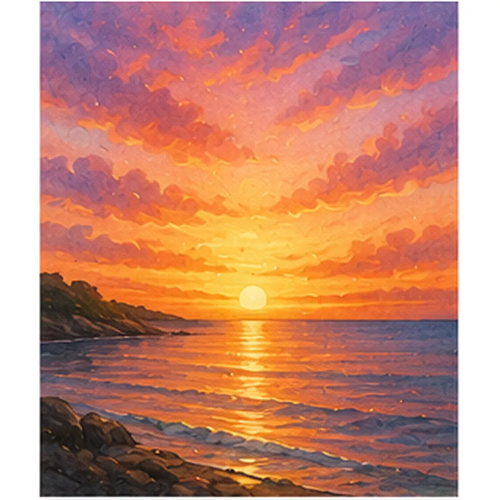Illustration of sunsets turn the sky orange and pink for the question "Why do sunsets turn the sky orange and pink?"