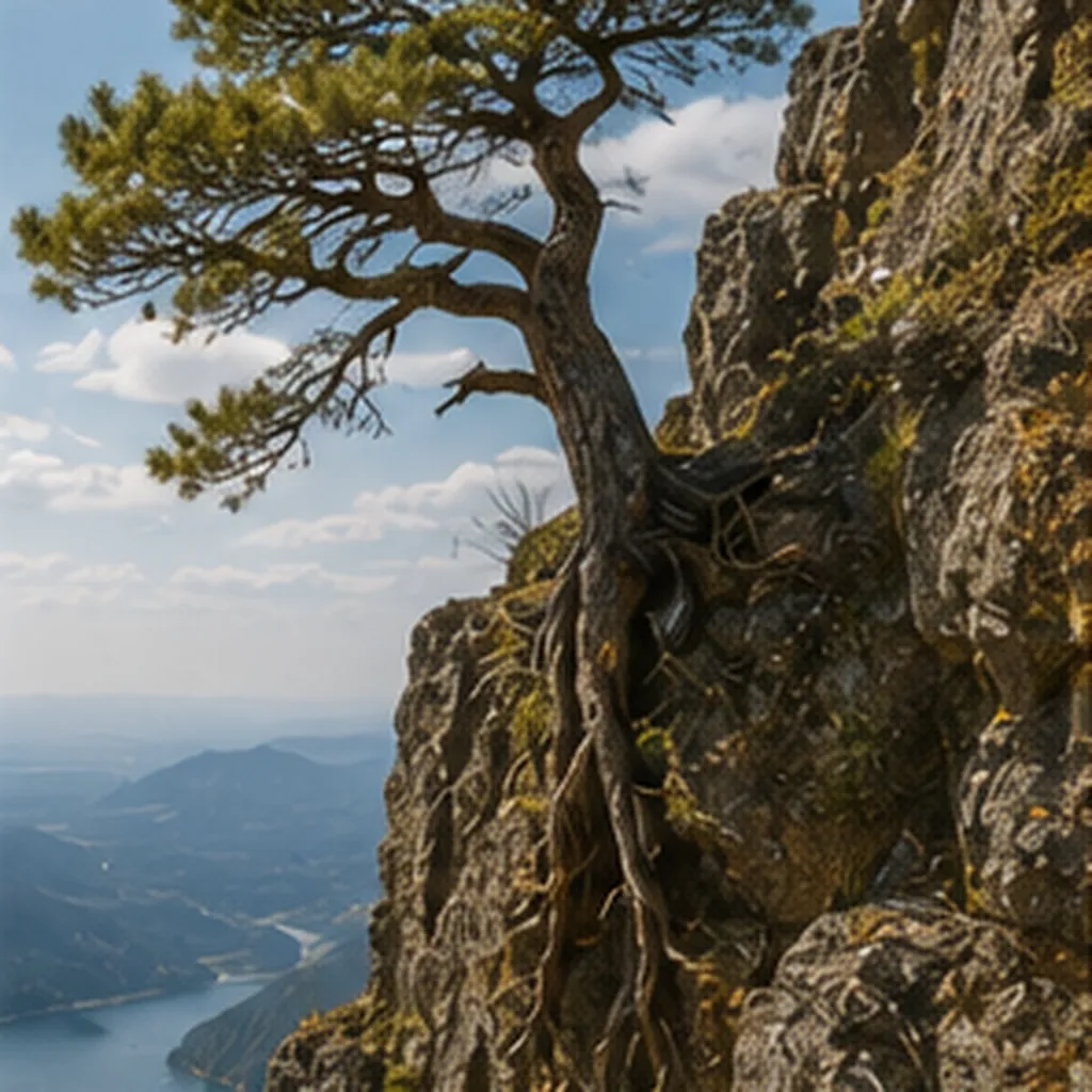 Illustration of some trees grow on cliffs for the question "Why do some trees grow on cliffs?"