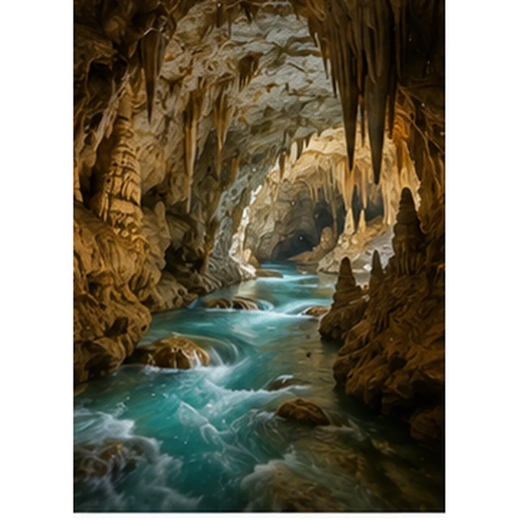 Illustration of underground rivers make caves for the question "How do underground rivers make caves?"