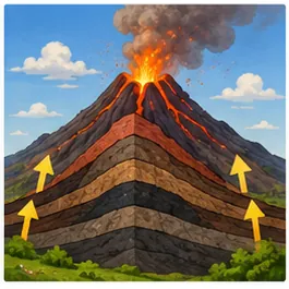 Illustration of could a volcano grow bigger for the question "Could a volcano grow bigger?"