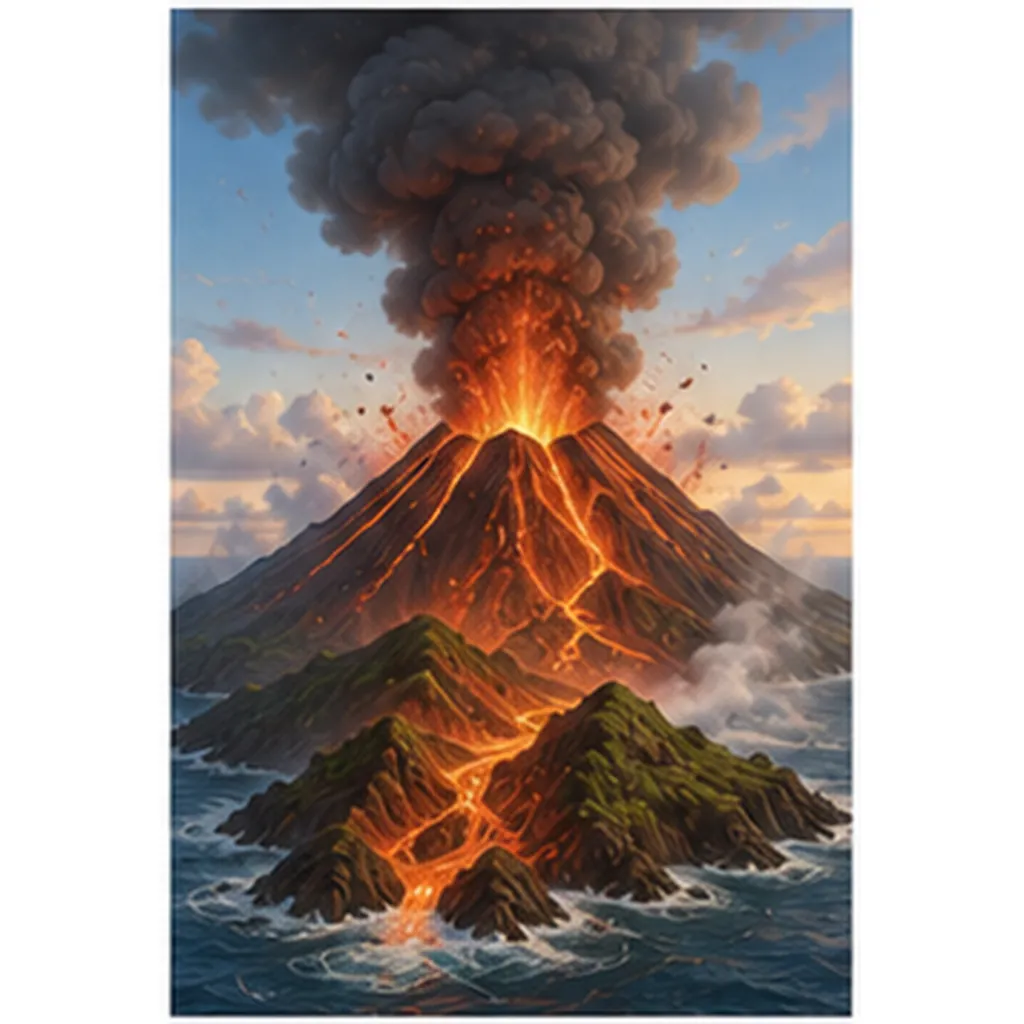 Illustration of volcanoes create new land for the question "Why do volcanoes create new land?"