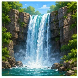 Illustration of a waterfall for the question "What is a waterfall?"