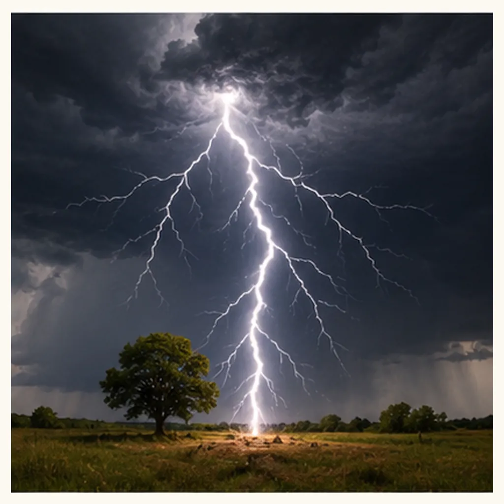 Illustration of lightning happen for the question "How does lightning happen?"