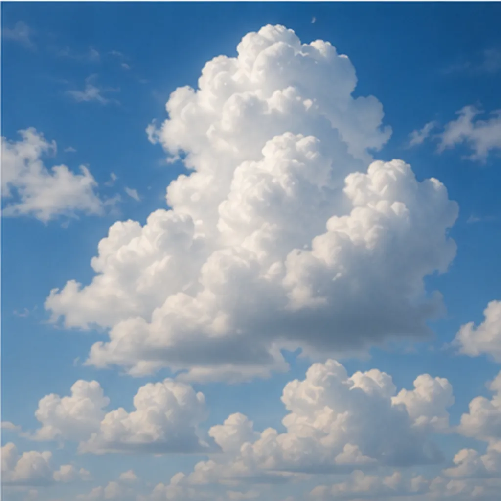 Illustration of clouds look fluffy for the question "Why do clouds look fluffy?"
