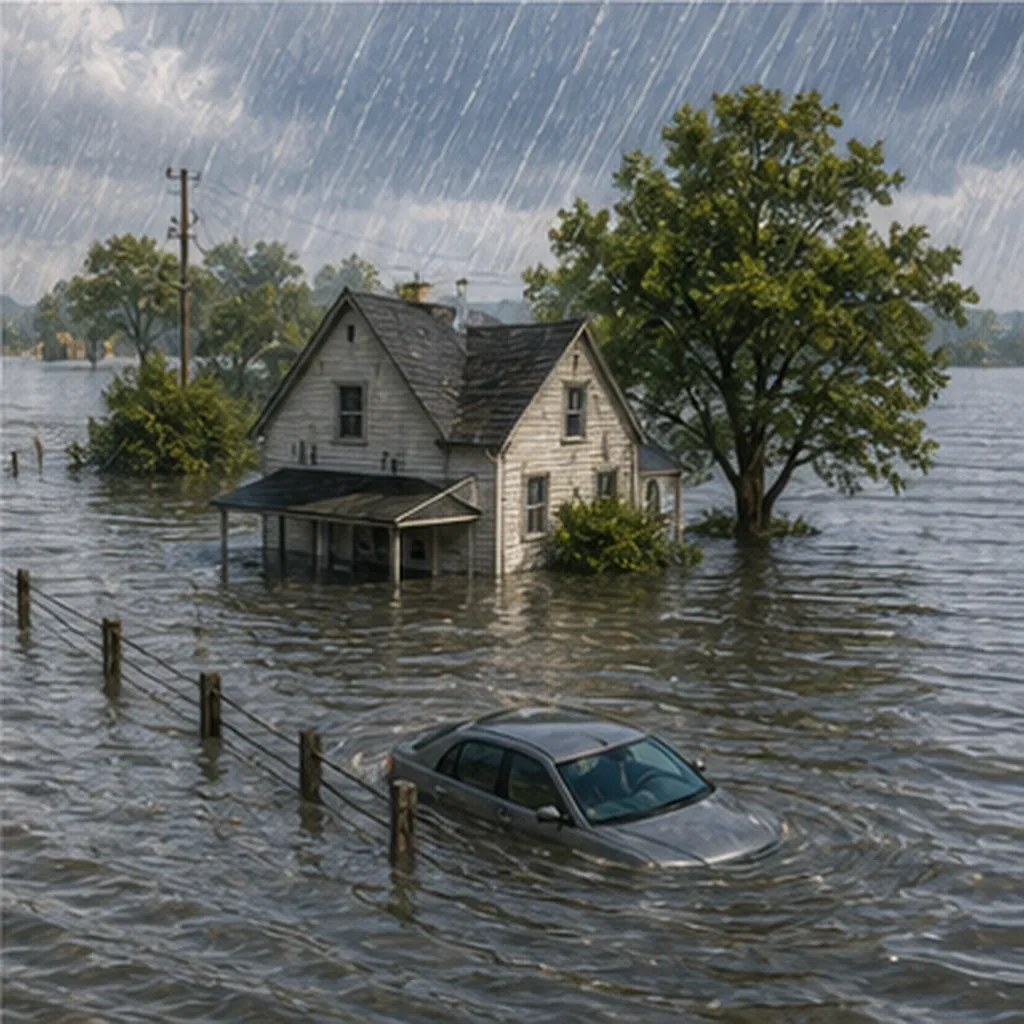 Illustration of some places flood for the question "Why do some places flood?"