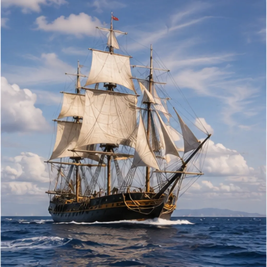 Illustration of steady trade winds help ships cross the ocean for the question "How do steady trade winds help ships cross the ocean?"