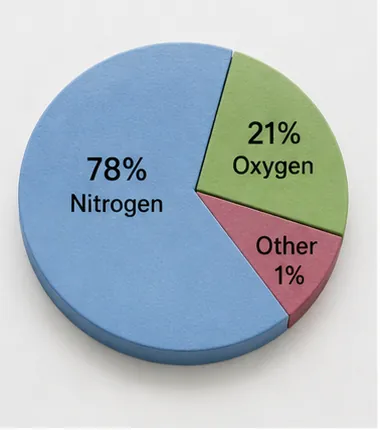 Illustration of air made of for the question "What is air made of?"