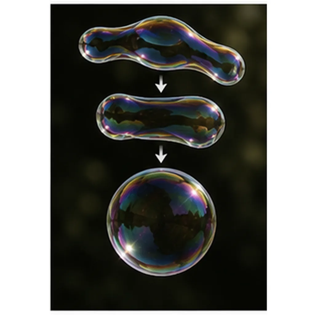 Illustration of bubbles look round no matter their shape at first for the question "Why do bubbles look round no matter their shape at first?"