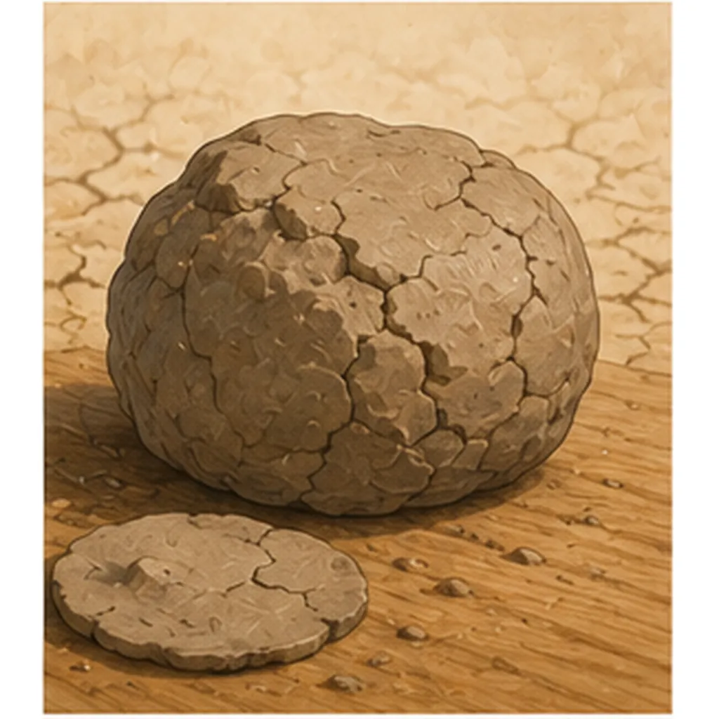 Illustration of clay harden when it dries for the question "Why does clay harden when it dries?"