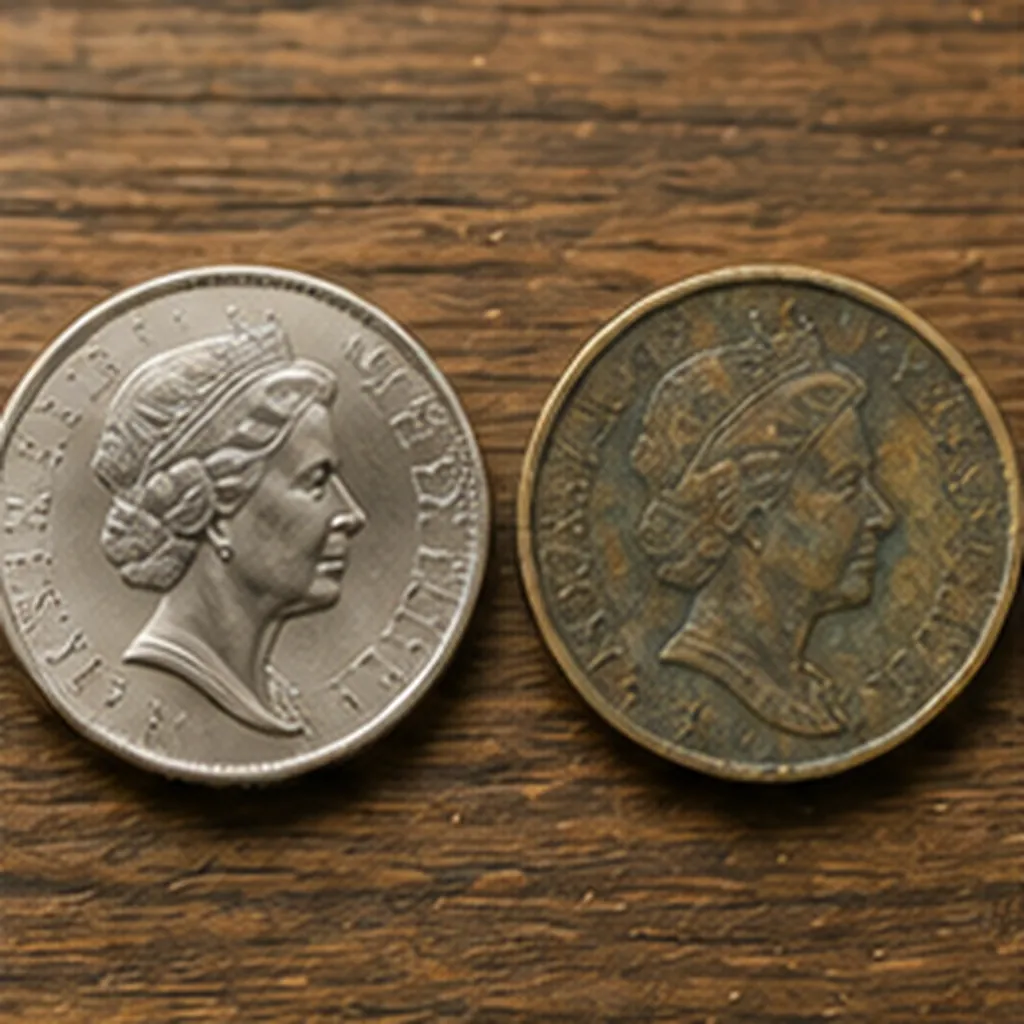 Illustration of coins become dull for the question "Why do coins become dull?"