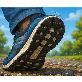 Illustration of shoes grip the ground for the question "Why do shoes grip the ground?"