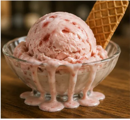 Illustration of ice cream melt so quickly for the question "Why does ice cream melt so quickly?"