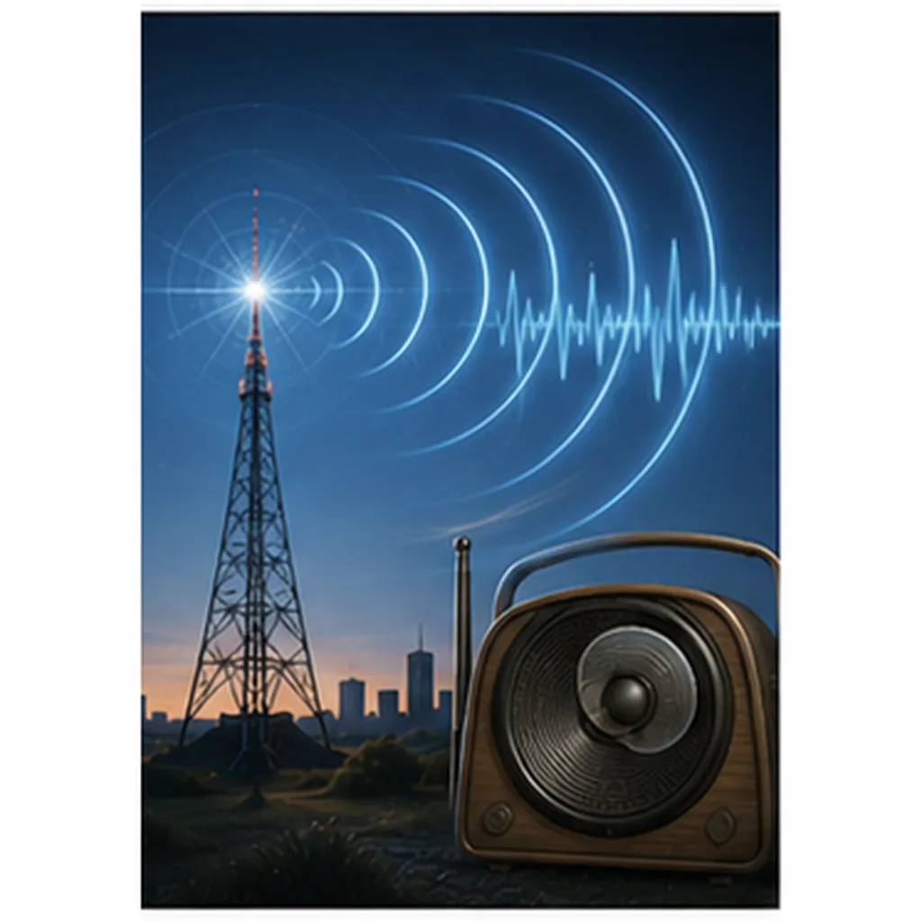 Illustration of invisible radio waves carry sound for the question "How do invisible radio waves carry sound?"