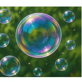 Illustration of bubbles look shiny for the question "Why do bubbles look shiny?"