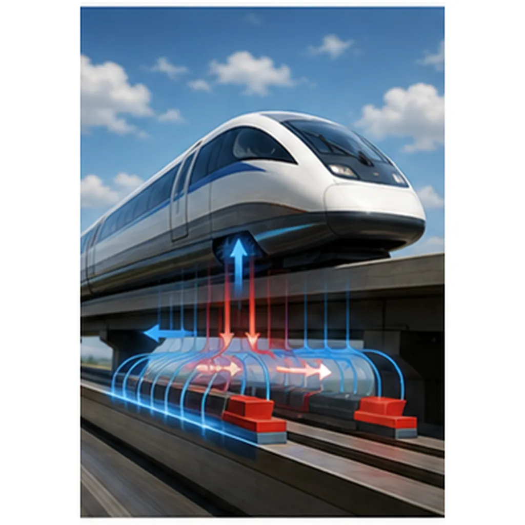 Illustration of magnets float some trains for the question "How do magnets float some trains?"