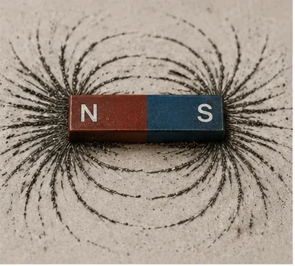 Illustration of magnets have north and south ends for the question "Why do magnets have north and south ends?"