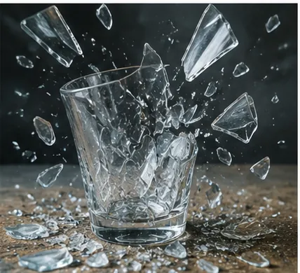 Illustration of glass break for the question "Why does glass break?"