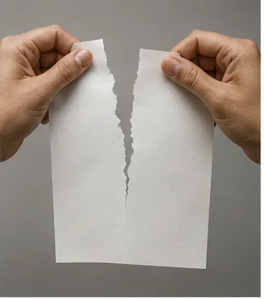 Illustration of paper tear for the question "Why does paper tear?"