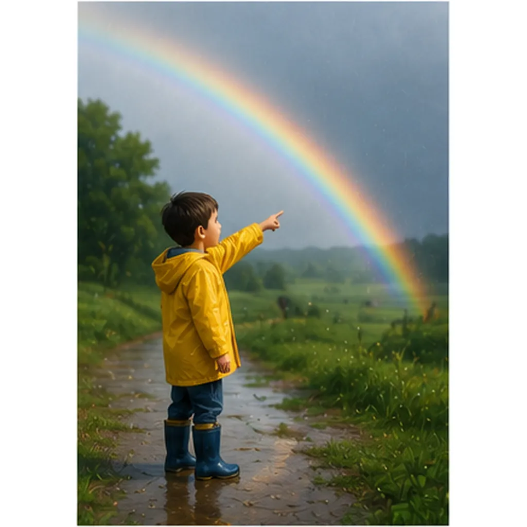 Illustration of rainbows disappear when you get close for the question "Why do rainbows disappear when you get close?"