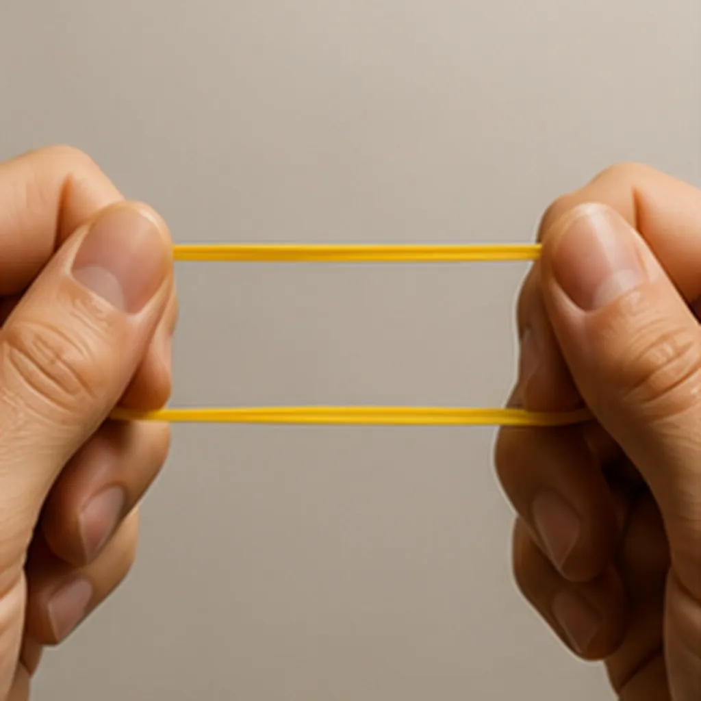 Illustration of rubber bands snap back for the question "Why do rubber bands snap back?"