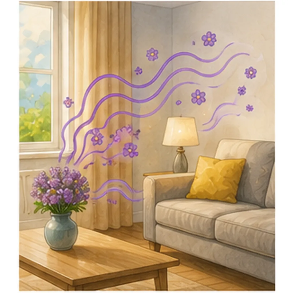 Illustration of smells travel across a room for the question "How can smells travel across a room?"