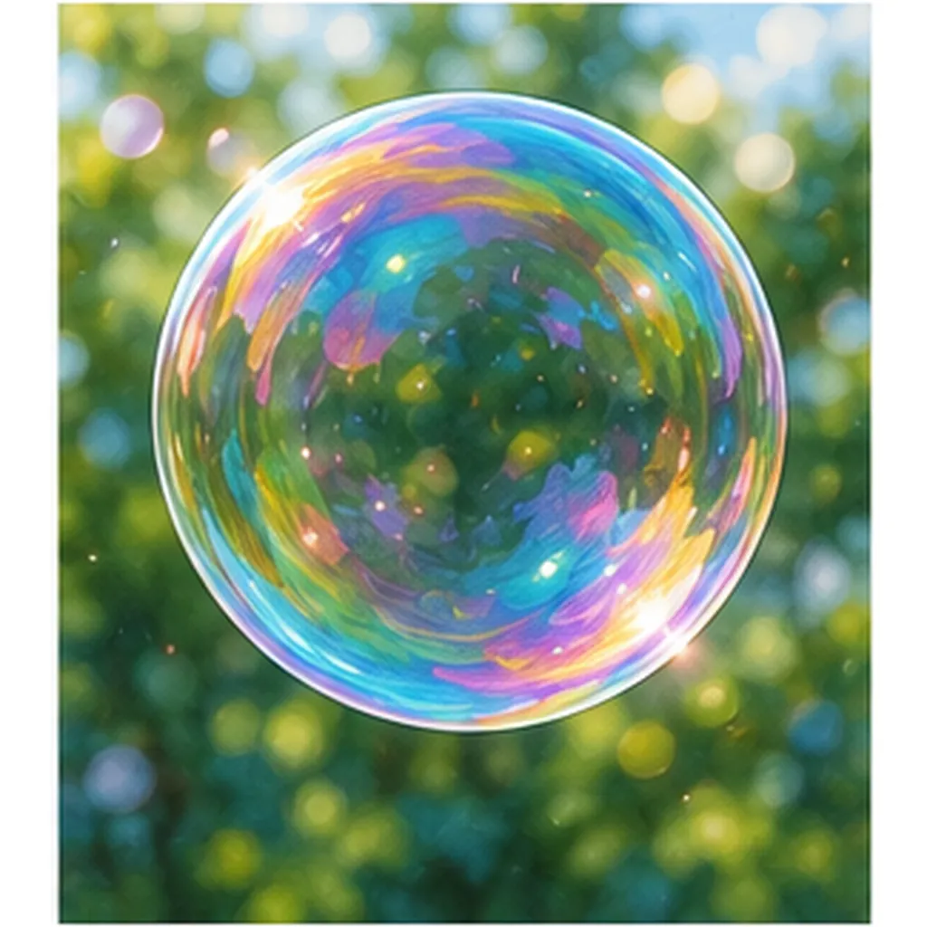 Illustration of soap bubbles round for the question "Why are soap bubbles round?"
