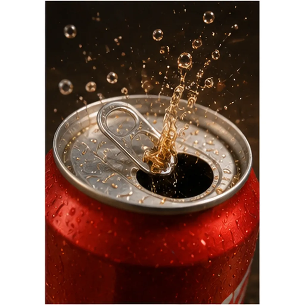 Illustration of soda fizz when you open it for the question "Why does soda fizz when you open it?"