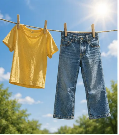 Illustration of wet clothes dry for the question "Why do wet clothes dry?"
