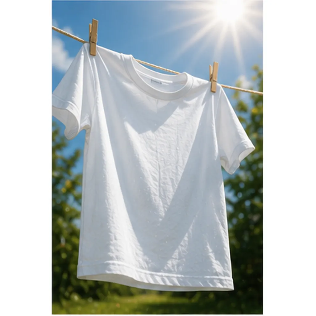 Illustration of white shirts look bright in sunlight for the question "Why do white shirts look bright in sunlight?"