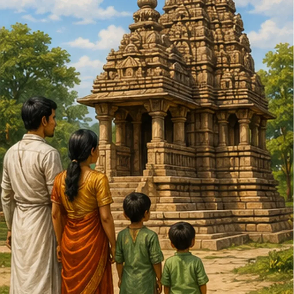 Illustration of people build temples for the question "Why did people build temples?"