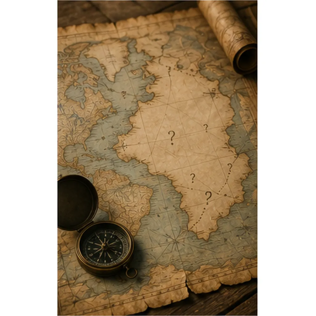 Illustration of early maps leave blank spaces for the question "Why did early maps leave blank spaces?"