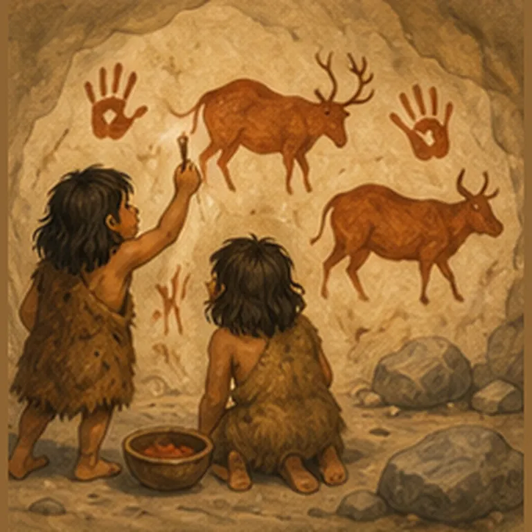 Illustration of people paint on cave walls for the question "Why did people paint on cave walls?"