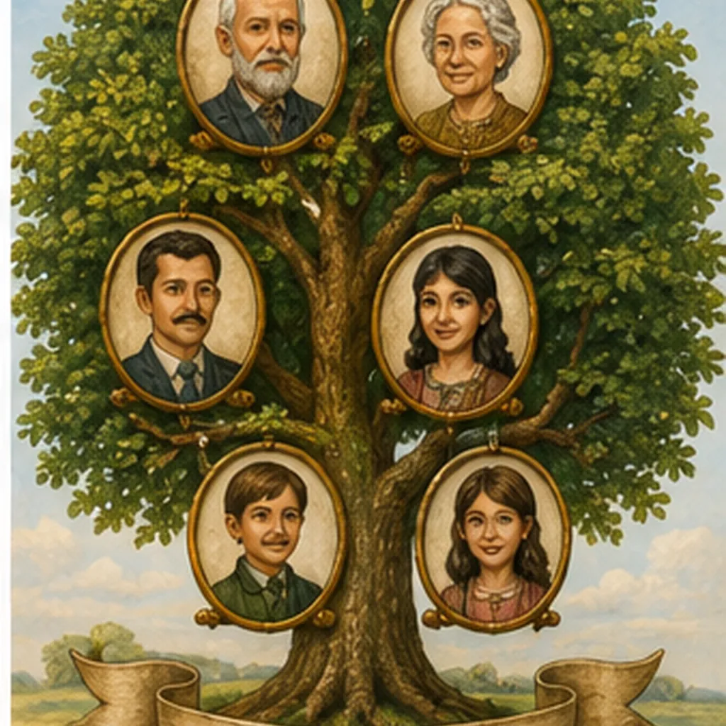Illustration of a family tree for the question "What is a family tree?"